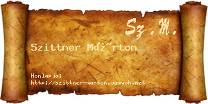 Szittner Márton névjegykártya
