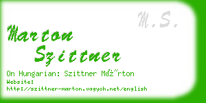 marton szittner business card